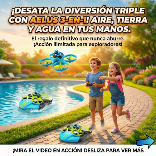 3 en 1 Drone RC - modo mar-tierra-aire vehículo de superficie impermeable juguete cuadricóptero